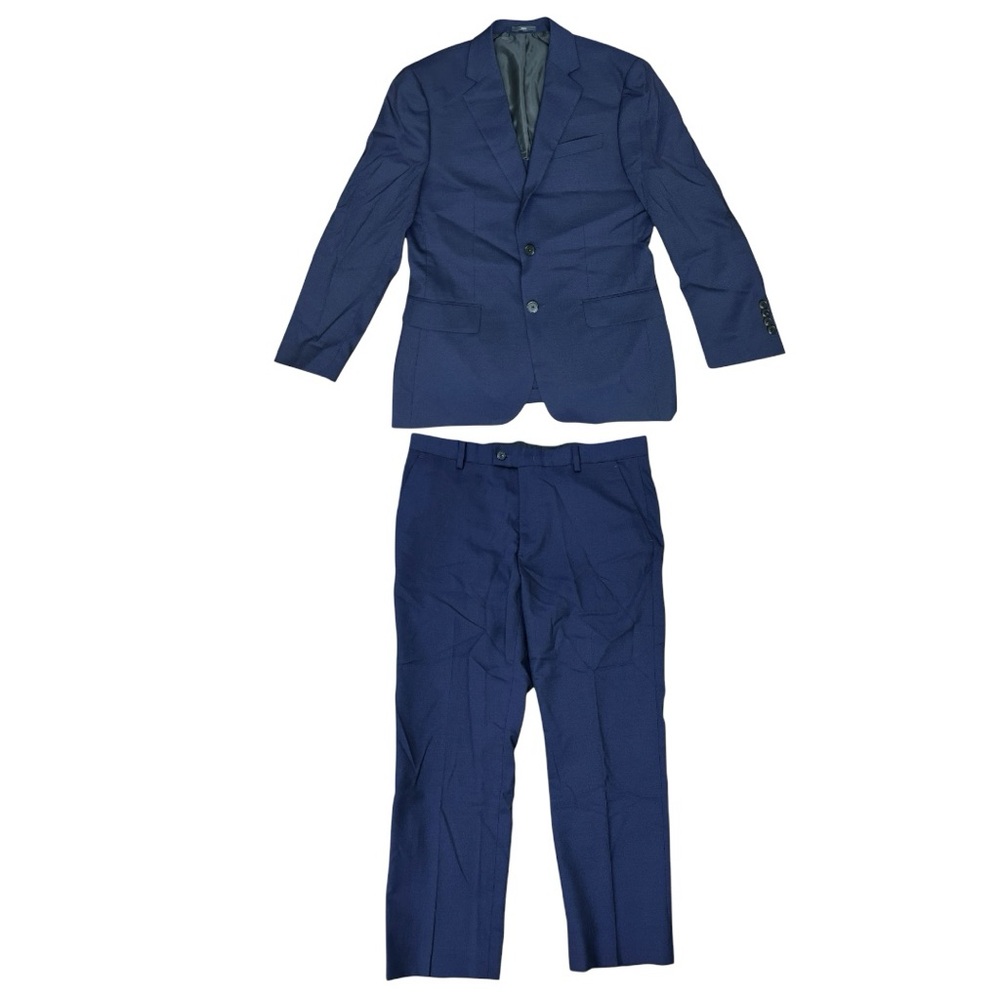 Men's Slim Fit Comfort Stretch E-motion Impact Suit Blue Suit Set 105 84